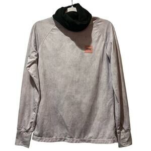 Picture Sz M Organic Baselayer Long Sleeve Mock Neck‎ DryNow Wicking Lilac Gray